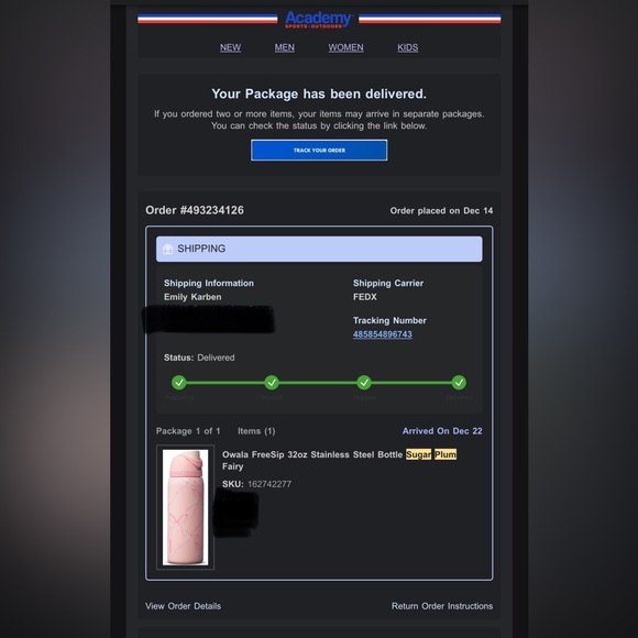 Owala Holiday Collection Sugar Plum Fairy Limited Edition 32oz water bottle - Picture 6 of 6